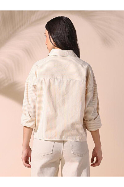 Dennis Lingo By Styli Yellow Striped Drop Shoulder Boxy Shirt