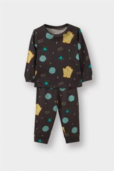 DeFacto Baby Boy Pajama Set Space Printed Long Sleeve Top Long Bottom (25 Au)