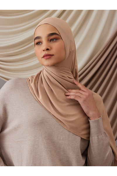 Femple Modest Pratik Bambu Fitilli Şal | Renk: Sıcak Taş | Ölçü: Yetişkin | Ç...