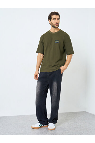 Styli Ribbed Waffle Knit Regular Fit T-Shirt