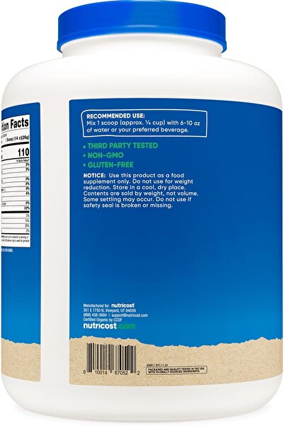 Nutricost Organic Pea Protein Isolate Powder (5 LBS) - Unflavored