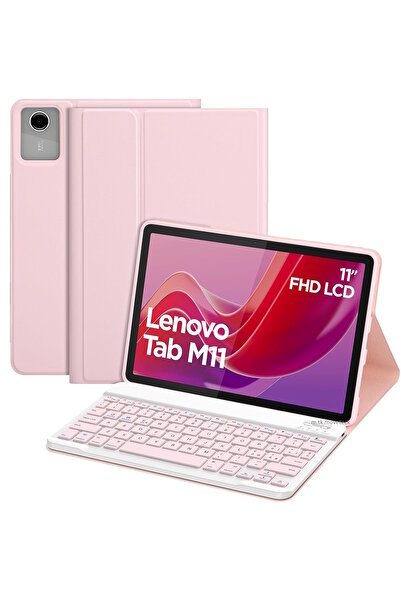 m.tk moveteck Lenovo Tab M11 Tb330fu 11 inç Uyumlu Tablet Klavyeli Kılıf Kablosuz Bluetooth Kalem Bölmeli Q Türkçe