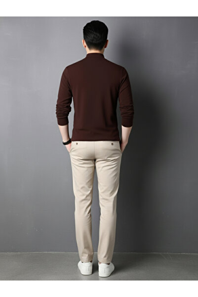 Take Two By Styli Men Brown Knitted Long Sleeve T-Shirt