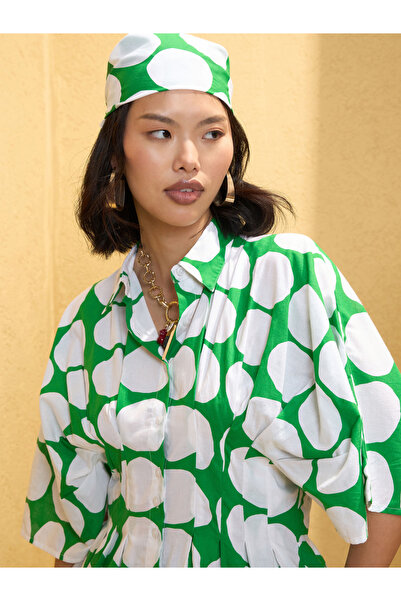 Sassafras By Styli Green Polka Dot Shirt with Shorts Co-Ords