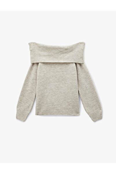 Koton Madonna Collar Off-The-Shoulder Knitwear Sweater