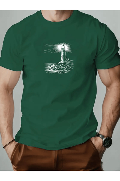 Flow touch تي شيرت مطبوع عليه منارة