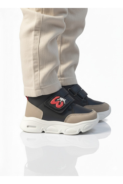 Elit 0297 Black Plush Lightweight Comfortable Lighted Baby Boy Boots