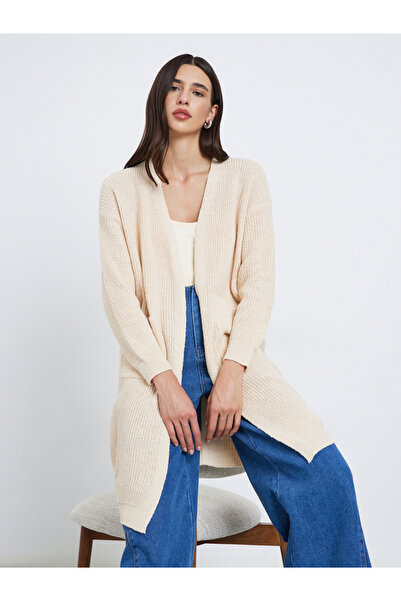 Styli Cream Regular Fit Knitted Cardigan
