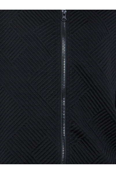 Styli Black Regular Fit Textured Jacket