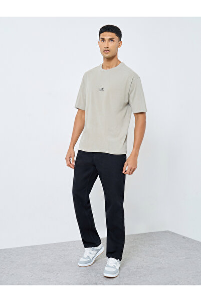 Styli Sew Panelled Acid Wash Jersey T-Shirt