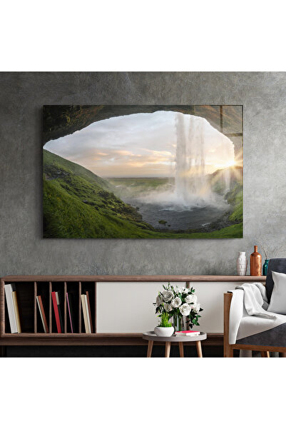 Arthub Glass Painting, Bedroom and Living Room, Waterfalls, Cave Waterfall