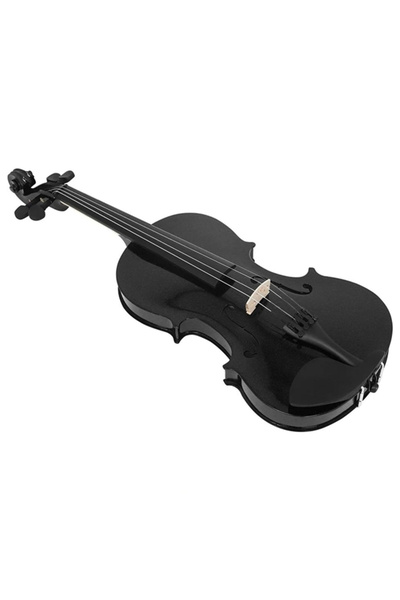 Depox Children's 1/8 wooden classical violin set and string set, DEPOX®, 43 cm, glossy black finish