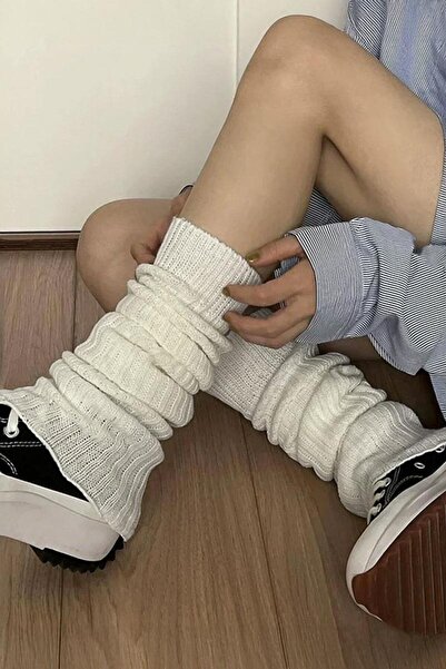 Karakedi Plain White Winter Leggings