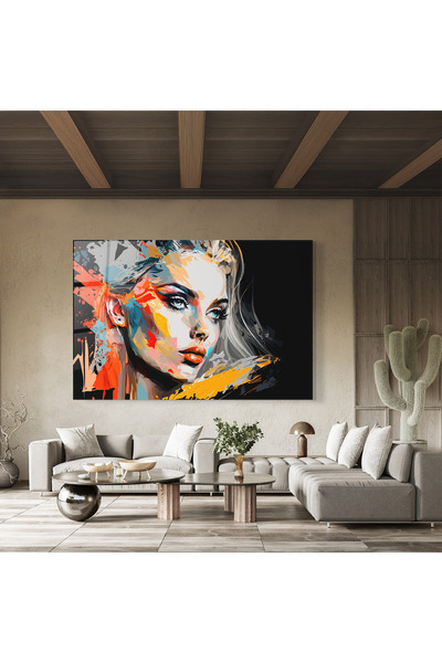 Arthub Tablou Sticla,Dormitor si Living, Porterete, Blue Eye Face