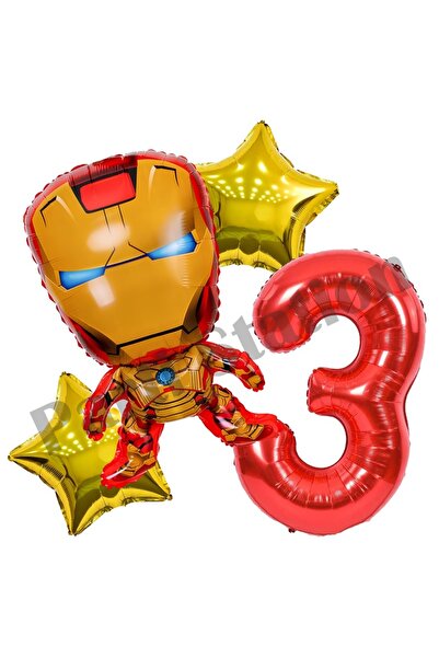 Parti Station Avengers Iron Man Concept 3 Years Old Balloon Set Iron Man Concept Birthday Balloon Set