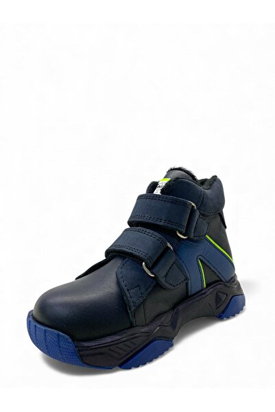 Tuğba Ortopedi 733 Orthopedic 100% Genuine Leather Baby Boy Navy Blue Boots
