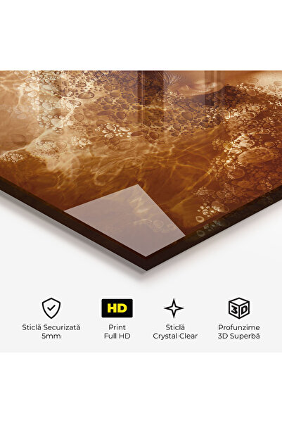 Arthub Tablou Sticla,Dormitor si Living, Femei Abstracte, Golden Beauty