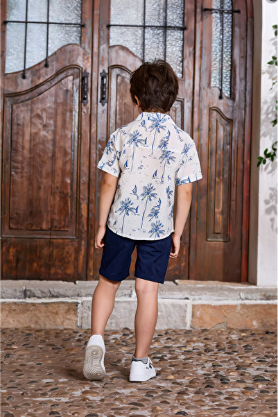 Alesaei-mondo tondo Boys' Hawaiian Shirt 4019