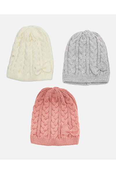 REDTAG مجموعة قبعات محبوكة متنوعة للبنات (عبوة من 3 قطع)