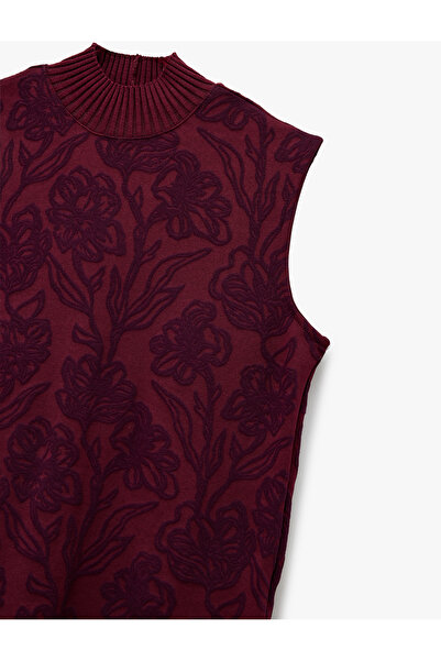 Koton Slim Fit Turtleneck Sleeveless Floral Print Blouse