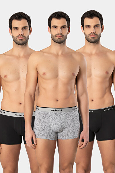 Cacharel 1339 Men's Patterned Lycra Boxer 3 Pack