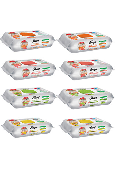 Sleepy PACHET PROMO - 8 x Șervețele umede de curățare bucătărie cu ulei mix, ...