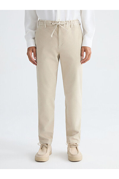 LC Waikiki Beige Standard Fit Velvet Men's Trousers
