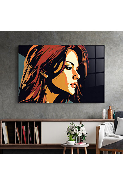 Arthub Glass Painting, Bedroom and Living Room, Pop, Brown Pop Hair