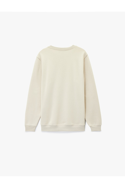 Koton Long Sleeve Crew Neck Embossed Printed Sweatshirt