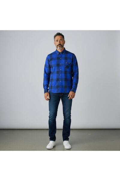 GÖMLEK GALERİSİ Slim Fit Plaid Wool Men's Shirt