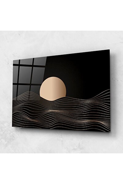 Arthub Tablou Sticla,Dormitor si Living, Minimaliste, Cream Moon