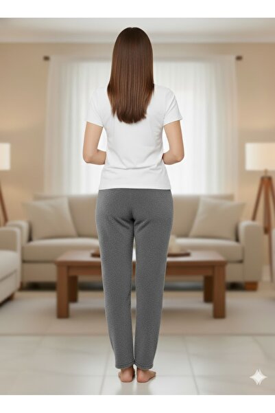 FAMES PİJAMA Women's Gray Plush Pajama Bottoms