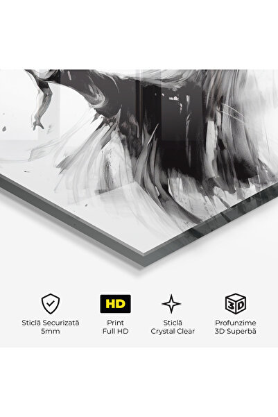 Arthub Tablou Sticla,Dormitor si Living, Siluete, Dancing Woman Drawn