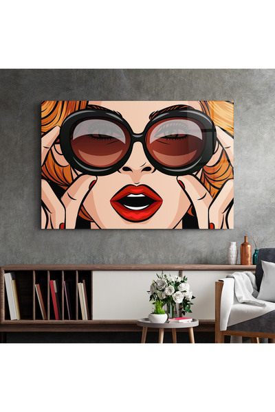 Arthub Glass Painting, Bedroom and Living Room, Pop, Pop Glasses Woman