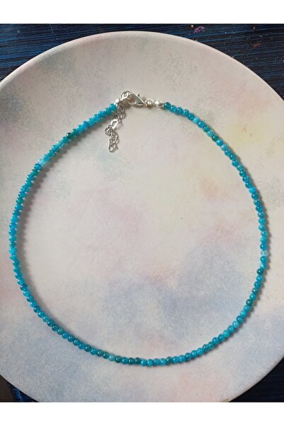 Mudita Tasarım 4 mm küre kesim A kalite gerçek doğal Apatit taşı kolye