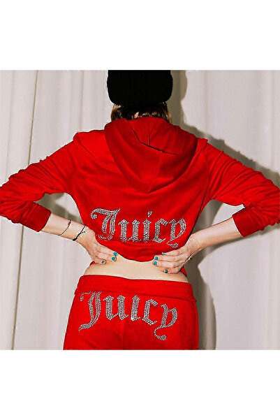 Touz Moda Velvet Stone Detailed Juicy Legacy Tracksuit Set