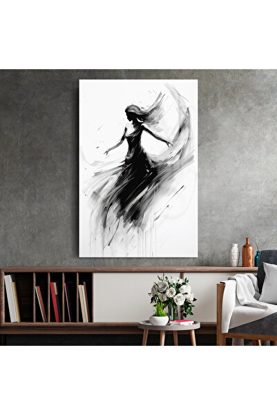 Arthub Tablou Sticla,Dormitor si Living, Siluete, Dancing Woman Drawn