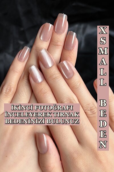 Easy Beauty Kedi Gözü XSMALL Beden Kısa Küt 10 Adet Takma Tırnak Seti T098