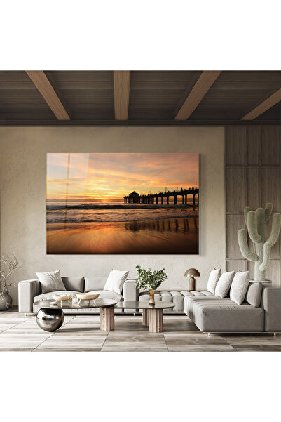 Arthub Glass Painting, Bedroom and Living Room, Beaches, Beach Sunset View