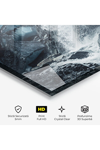 Arthub Glass Painting, Bedroom and Living Room, Waterfalls, Blue Rocks Waterfall