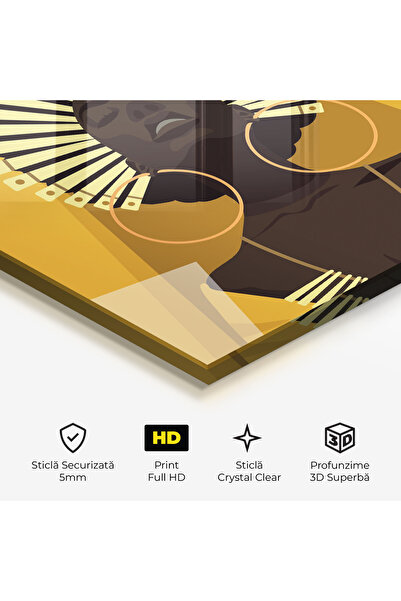 Arthub Glass Painting, Bedroom and Living Room, African Women, African Pretty Yellow