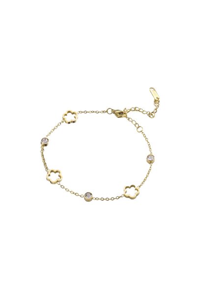 RAFINI Flower Bracelet Gold - 18K Gold Plated, Stainless Steel