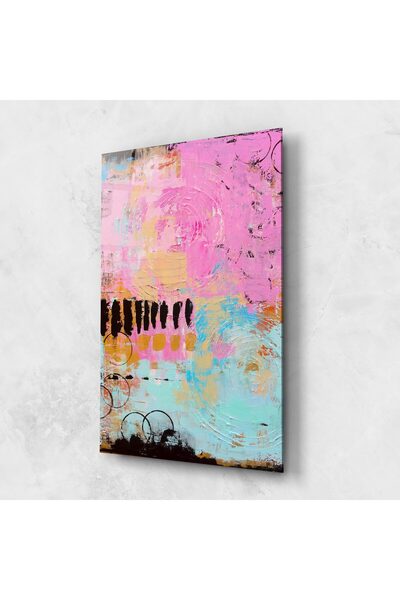 Arthub Tablou Sticla,Dormitor si Living, Arta Abstracta, Abstract Pink Circle