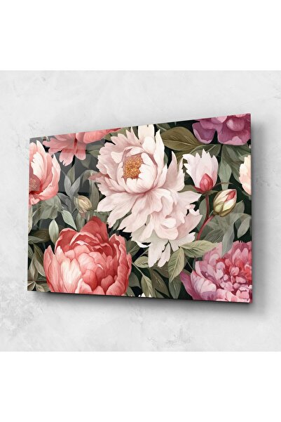 Arthub Tablou Sticla,Dormitor si Living, Bujori, Light Peony Art