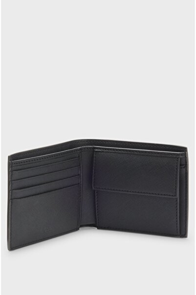 BOSS Men's Logo Patterned Leather Brown Card Holder 50552830-201