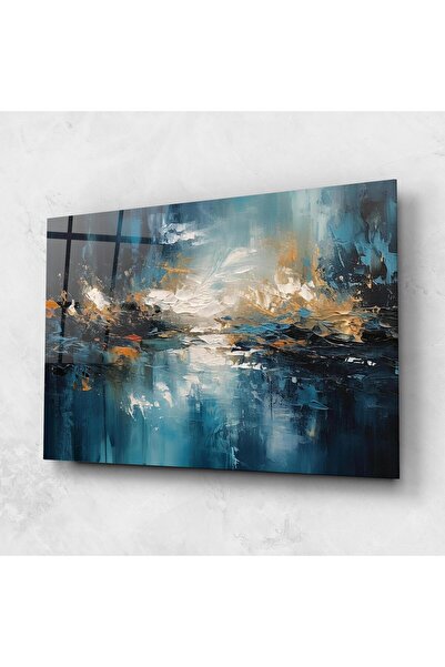 Arthub Tablou Sticla,Dormitor si Living, Arta Abstracta, Abstract Blue Art