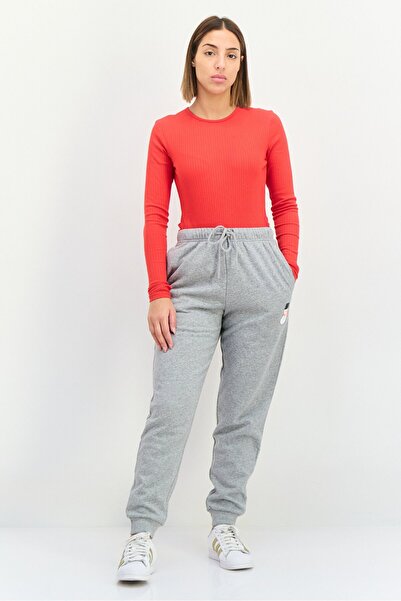 PIECES Women Regular Fit Graphic Print Jogger Pants, Heather Grey