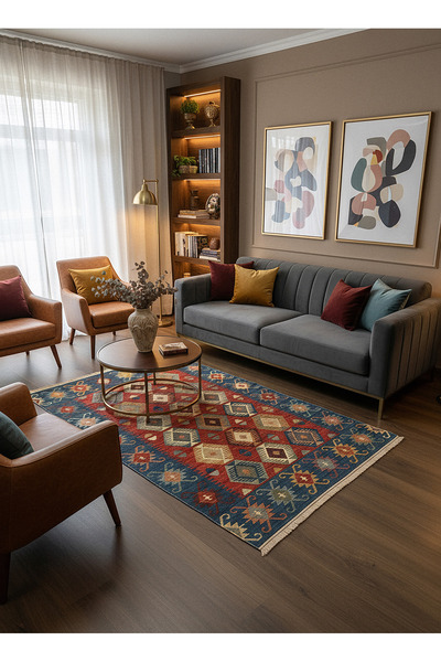 Rose'n Home Etnik ES2 Etnik Desenli Dokuma Kilim Mutfak Balkon Koridor Halısı...