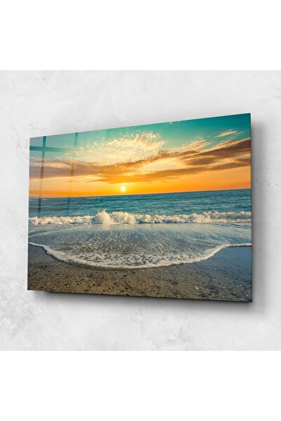 Arthub Glass Painting, Bedroom and Living Room, Sunset, Beach Dramatic Sunset