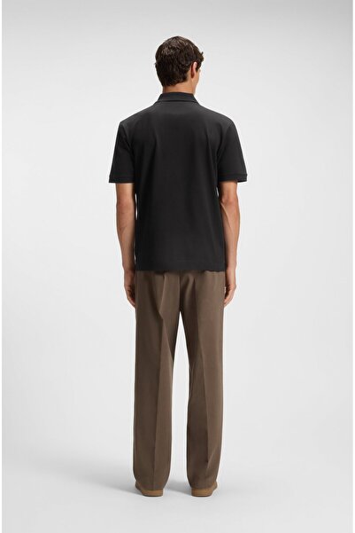 BOSS Men's Regular Fit Logo Embroidered Short Sleeve 100% Cotton Pique Black1 Polo Neck T-Shirt 50544088-002